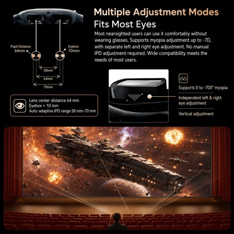 Visore VR intelligente 4K Ultra HD con proiezione 3D da 1.000 pollici, visore da gioco universale, WIFI Orange, WIFI Black, DP Orange, DP Black, WIFI Orange+TX Cable, WIFI Black+TX Cable, DP Orange+HDMI To DP cable, DP Black+HDMI To DP cable