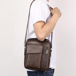 Borsa a tracolla da uomo vintage, borsa a tracolla casual di grande capacità