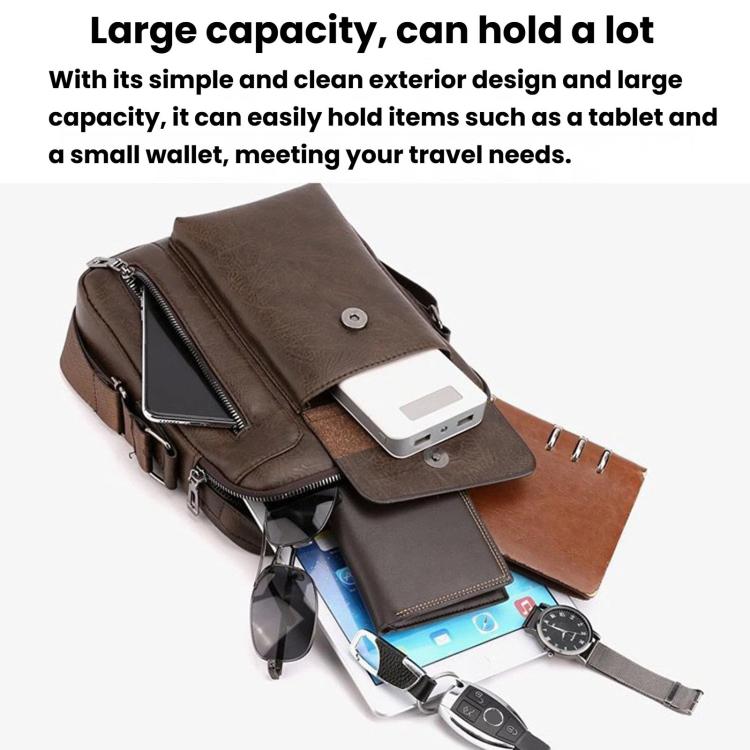 Borsa a tracolla da uomo vintage, borsa a tracolla casual di grande capacità