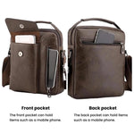 Borsa a tracolla da uomo vintage, borsa a tracolla casual di grande capacità