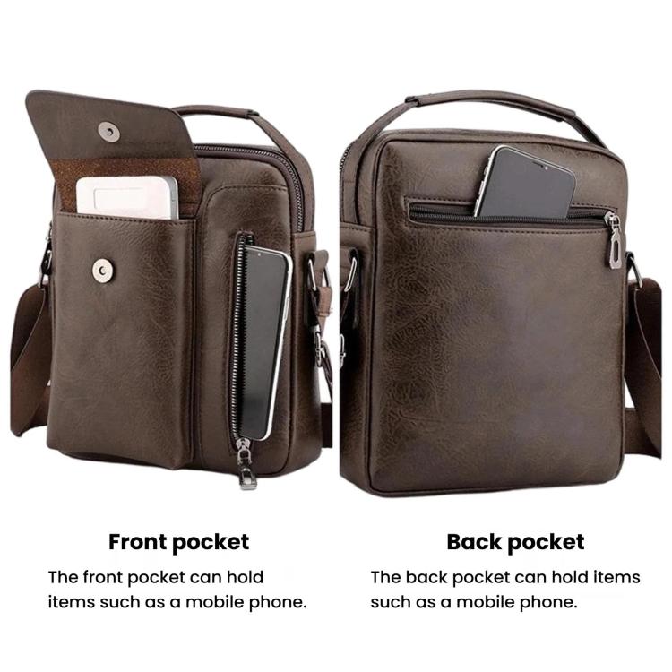 Borsa a tracolla da uomo vintage, borsa a tracolla casual di grande capacità