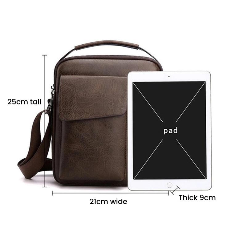 Borsa a tracolla da uomo vintage, borsa a tracolla casual di grande capacità