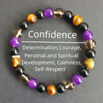 Bracciale con perline di cristallo naturale per uomo e donna, bracciale energetico in ametista da 8 mm per fiducia in se stessi, meditazione, yoga, regalo