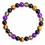 Bracciale con perline di cristallo naturale per uomo e donna, bracciale energetico in ametista da 8 mm per fiducia in se stessi, meditazione, yoga, regalo