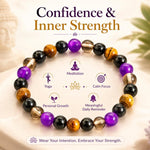 Bracciale con perline di cristallo naturale per uomo e donna, bracciale energetico in ametista da 8 mm per fiducia in se stessi, meditazione, yoga, regalo