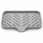 Ampio porta spugna in silicone per lavello da cucina e bagno, vassoio inclinato di 5 gradi con beccuccio di scarico