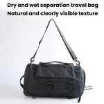 Borsa da viaggio con scomparti separati per liquidi e asciutti, borsa a mano portatile di grande capacità con possibilità di trasporto a tracolla o a mano.
