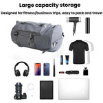 Borsa da viaggio con scomparti separati per liquidi e asciutti, borsa a mano portatile di grande capacità con possibilità di trasporto a tracolla o a mano.