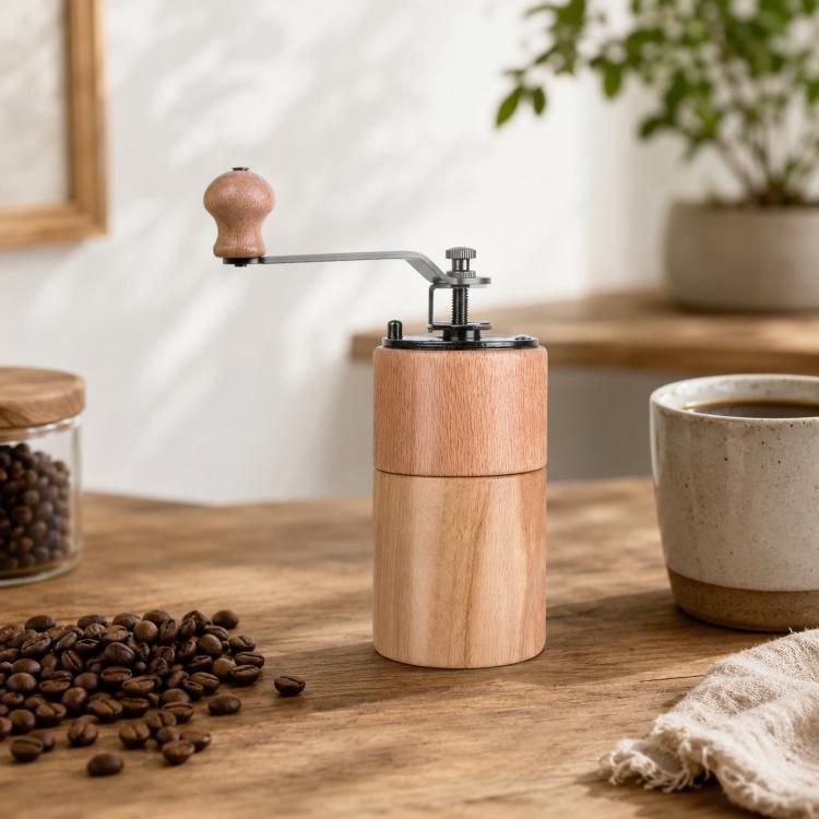 Macinacaffè manuale piccolo, portatile e regolabile, Beechwood Small, Beechwood Large, Black Walnut Small, Black Walnut Large, Beechwood Long, Oak Natural Color, Oak Coffee Color