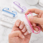 Confezione da 4 spazzolini per unghie con manico in corno, spazzolini in plastica glitterata per la pulizia delle unghie e della polvere, mini spazzolino per manicure e per la pulizia delle mani., 4pcs Mixed Color