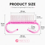 Confezione da 4 spazzolini per unghie con manico in corno, spazzolini in plastica glitterata per la pulizia delle unghie e della polvere, mini spazzolino per manicure e per la pulizia delle mani., 4pcs Mixed Color