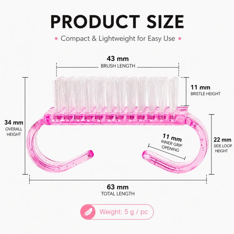 Confezione da 4 spazzolini per unghie con manico in corno, spazzolini in plastica glitterata per la pulizia delle unghie e della polvere, mini spazzolino per manicure e per la pulizia delle mani., 4pcs Mixed Color