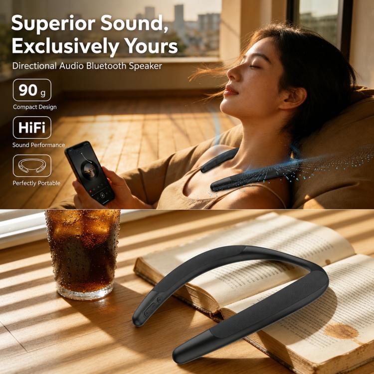 Altoparlante Bluetooth wireless a fascia da collo, portatile, per sport all'aria aperta e corsa.