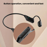Auricolari a conduzione ossea HD con riduzione del rumore, design aperto, wireless Bluetooth, per apparecchi acustici., Black