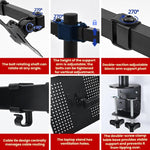 Laptop Monitor Dual-Arm Rotating Clamp Desktop Stand, ZX-MT025
