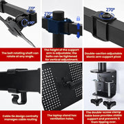Laptop Monitor Dual-Arm Rotating Clamp Desktop Stand, ZX-MT025