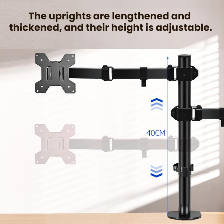 Laptop Monitor Dual-Arm Rotating Clamp Desktop Stand, ZX-MT025