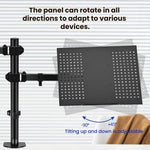Laptop Monitor Dual-Arm Rotating Clamp Desktop Stand, ZX-MT025