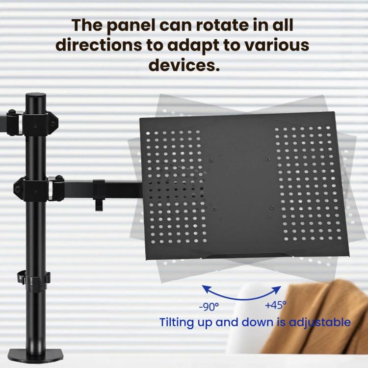 Laptop Monitor Dual-Arm Rotating Clamp Desktop Stand, ZX-MT025