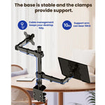 Laptop Monitor Dual-Arm Rotating Clamp Desktop Stand, ZX-MT025