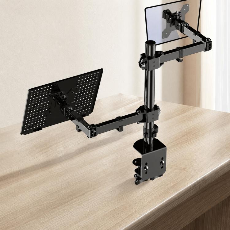 Laptop Monitor Dual-Arm Rotating Clamp Desktop Stand, ZX-MT025
