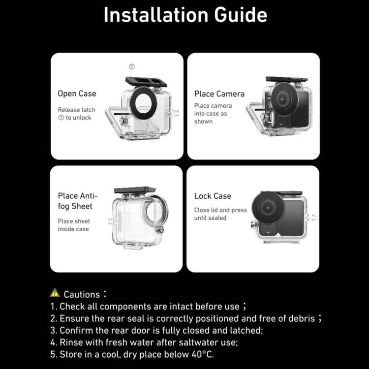 Custodia impermeabile TELESIN 60m per DJI Osmo Nano IPX8, custodia subacquea antiappannamento per action camera.