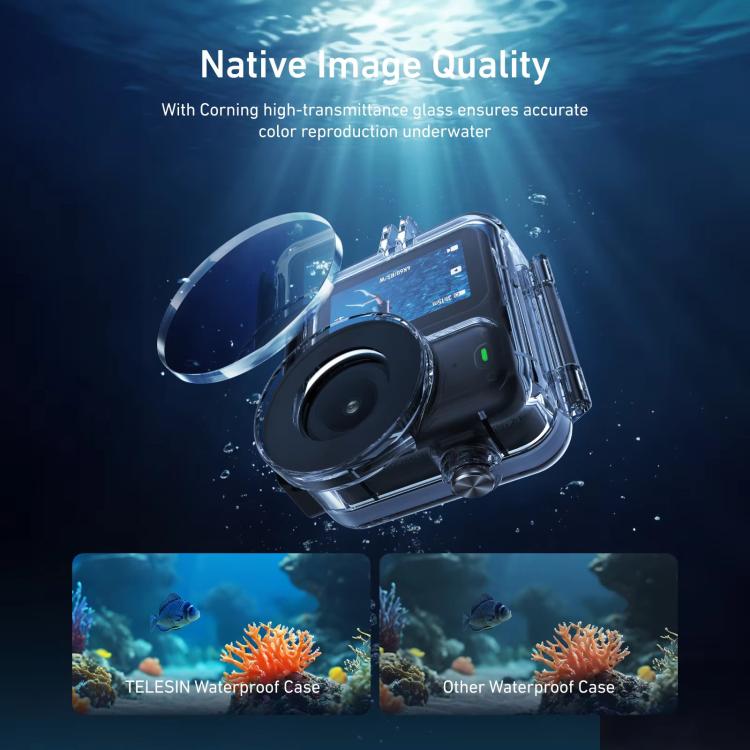 Custodia impermeabile TELESIN 60m per DJI Osmo Nano IPX8, custodia subacquea antiappannamento per action camera.