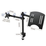 10-32 Inch Desktop Monitor Cantilever Lifting And Rotating Tray Stand, ZX-MT025S