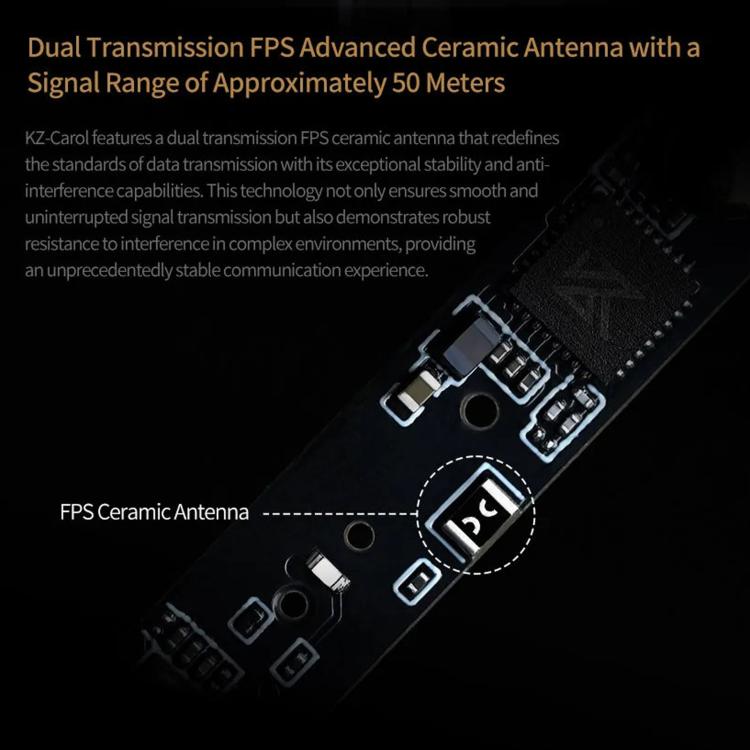 Auricolari Bluetooth KZ-Carol con riduzione attiva del rumore, tecnologia Hi-Fi ANC (Active Noise Cancellation), auricolari TWS., Carol