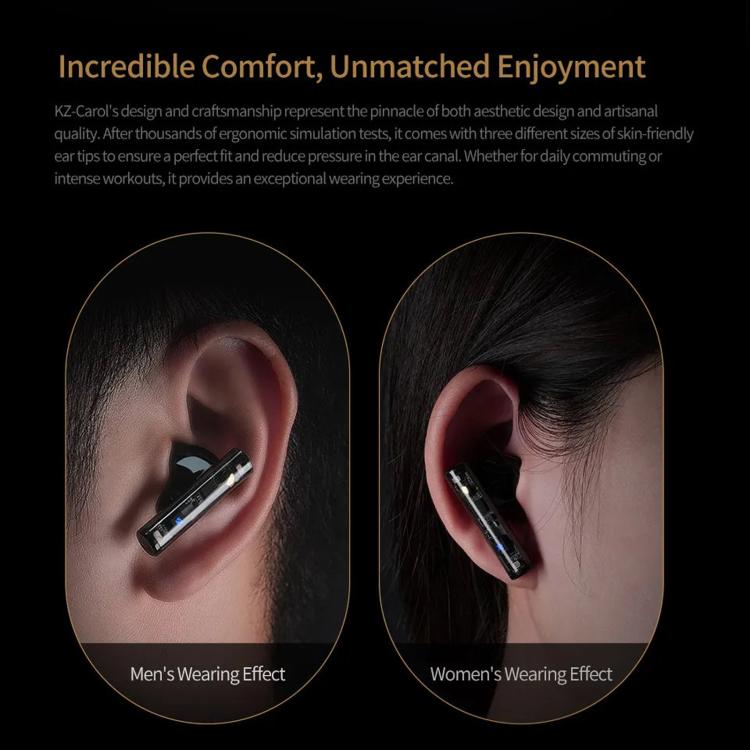 Auricolari Bluetooth KZ-Carol con riduzione attiva del rumore, tecnologia Hi-Fi ANC (Active Noise Cancellation), auricolari TWS., Carol