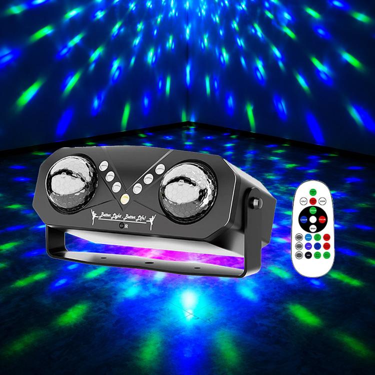 EMS-38 Faro da palcoscenico a doppia sfera magica a LED, lampada d'atmosfera laser rotante colorata, USB, US Plug, EU Plug