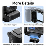 Per DJI Action 6 TELESIN Set di impugnature per fotografia di strada Gabbia per fotocamera in lega di alluminio Impugnatura manuale, For DJI Action 6