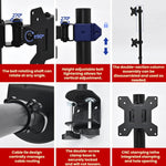 Dual-screen Monitor Mount No-drill Rotating Stand Height Adjustable Base, ZX-MT028
