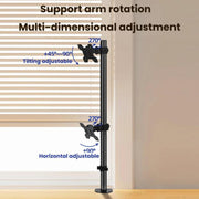 Dual-screen Monitor Mount No-drill Rotating Stand Height Adjustable Base, ZX-MT028