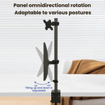 Dual-screen Monitor Mount No-drill Rotating Stand Height Adjustable Base, ZX-MT028