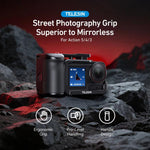 Kit TELESIN StreetGrip per DJI Osmo Action 5 Pro/4/3, gabbia per fotocamera in lega di alluminio con impugnatura., For DJI Osmo Action 5 Pro/4/3