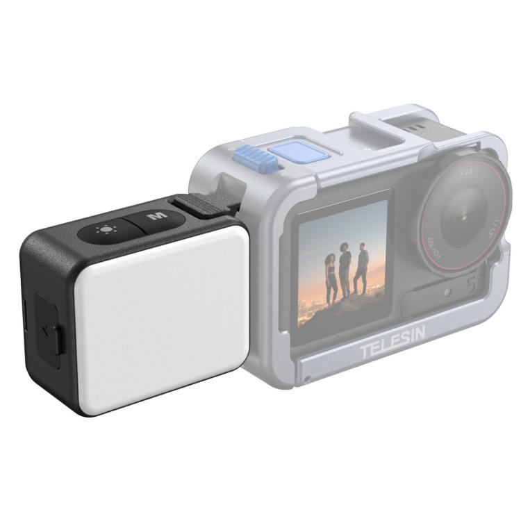 Per DJI Action 5 Pro/4/3 TELESIN Mini luce di riempimento per vlog a sgancio rapido, impermeabile IPX5, luce video a LED magnetica con 3 temperature di colore, For DJI Action 5 Pro/4/3