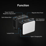 Per DJI Action 5 Pro/4/3 TELESIN Mini luce di riempimento per vlog a sgancio rapido, impermeabile IPX5, luce video a LED magnetica con 3 temperature di colore, For DJI Action 5 Pro/4/3