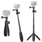 TELESIN Mini Selfie Stick Treppiede 3.0 per Action Camera Asta in alluminio estensibile da 18-46 cm con testa a sfera a 360 gradi, S1-MNP-16