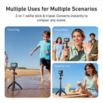 TELESIN Mini Selfie Stick Treppiede 3.0 per Action Camera Asta in alluminio estensibile da 18-46 cm con testa a sfera a 360 gradi, S1-MNP-16