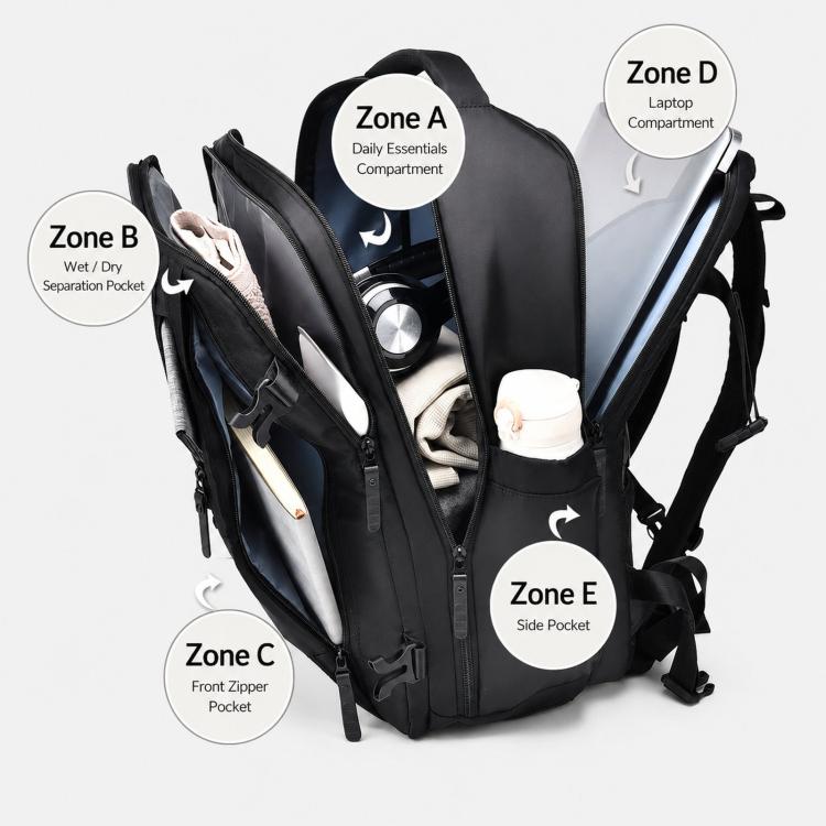 Zaino da lavoro WEIXIER B695, borsa da viaggio multiuso, borsa espandibile per laptop.