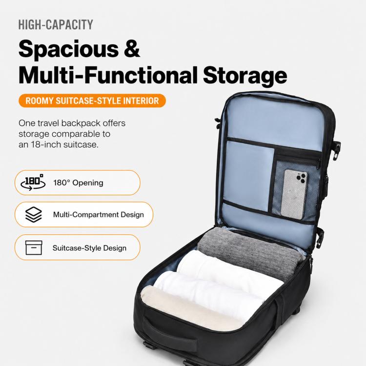 Zaino da lavoro WEIXIER B695, borsa da viaggio multiuso, borsa espandibile per laptop.