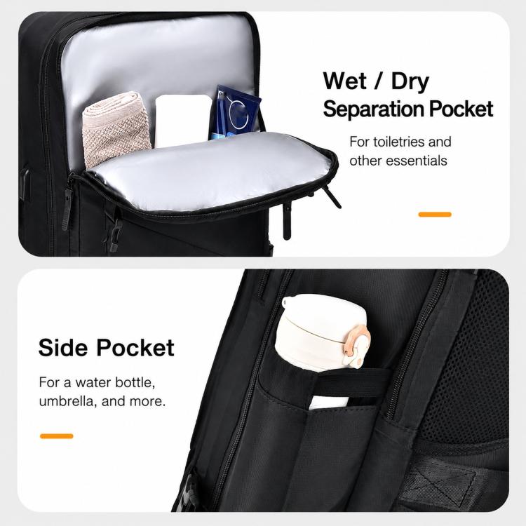 Zaino da lavoro WEIXIER B695, borsa da viaggio multiuso, borsa espandibile per laptop.