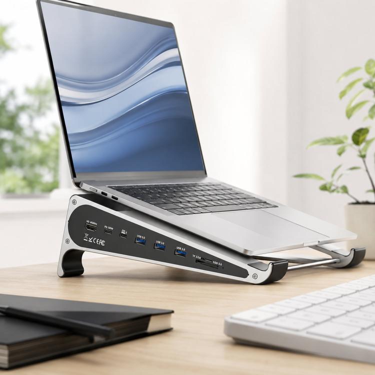 Docking station Type-C 9 in 1 con supporto per laptop