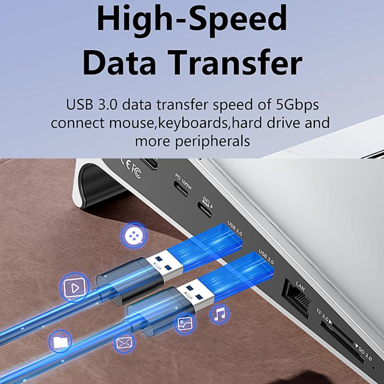 Docking station Type-C 9 in 1 con supporto per laptop
