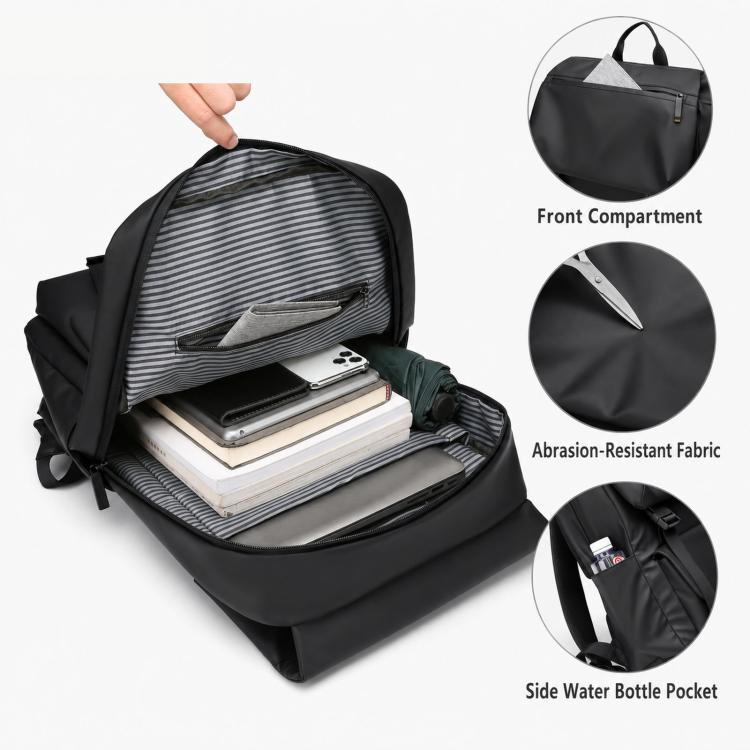 WEIXIER WD2625 Zaino da uomo minimalista impermeabile di grande capacità per lavoro e laptop