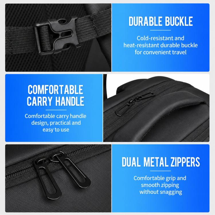Zaino WEIXIER B683 di grande capacità espandibile per uomo, ideale per lavoro e laptop.