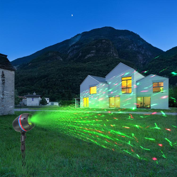 Lampada da giardino rotonda interrata con luce laser per esterni., US Plug, EU Plug, UK Plug, AU Plug