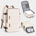 Zaino da viaggio per uomo e donna, con scomparto per laptop e porta USB, porta scarpe, separazione per indumenti bagnati/asciutti, impermeabile e di grande capacità.