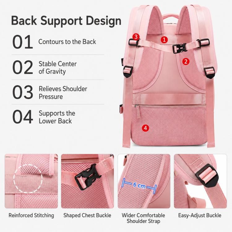 Zaino da viaggio per uomo e donna, con scomparto per laptop e porta USB, porta scarpe, separazione per indumenti bagnati/asciutti, impermeabile e di grande capacità.